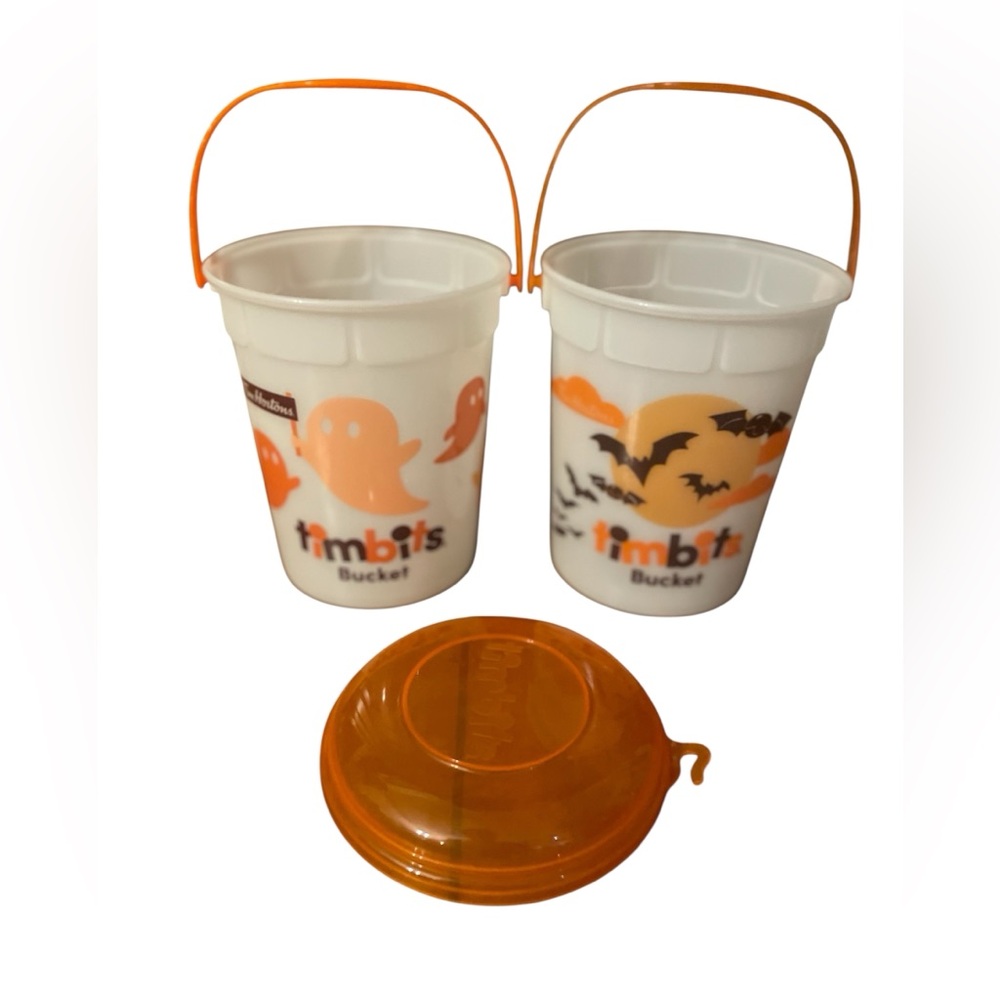 Tim Hortons Glow in the Dark Timbits Halloween Buckets Plastic Pails
